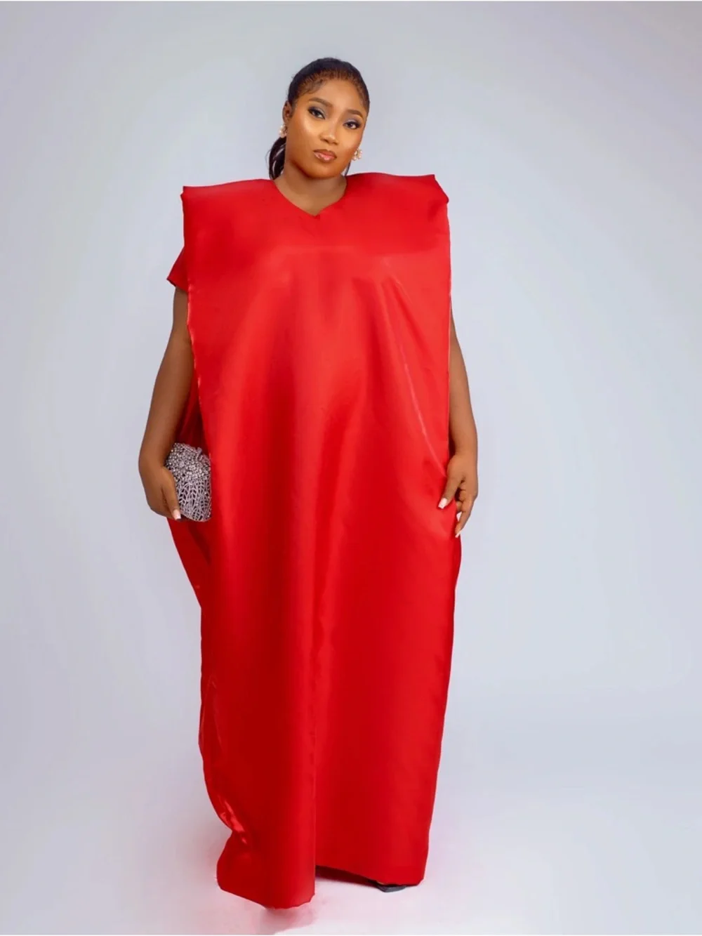 Bold Red Maxi Caftan Dress - Picture 1 of 2